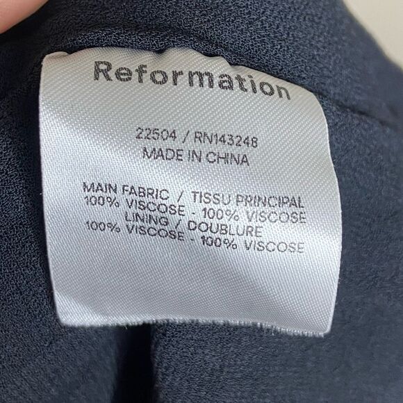 Reformation Silvia Mini Black Dress Floral Ruffle Smock Size S - Picture 9 of 10